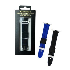 Non-Branded Watch Band Black And Blue Compatible With Apple Watch